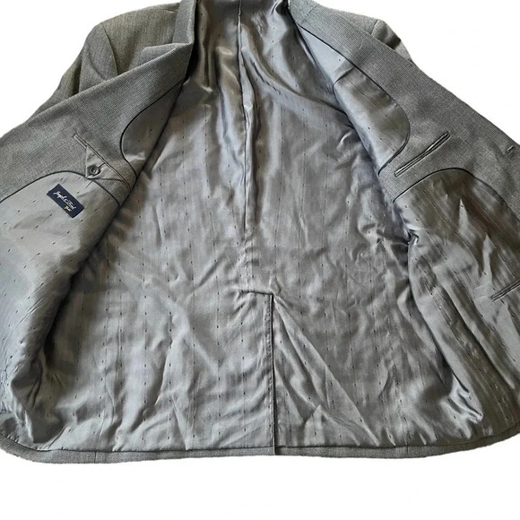 Joseph & Feiss Gold 100% Wool Gray Buttons Blazer Sport Jacket 48R - Picture 7 of 7